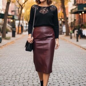 #A311  Roz & Ali  Black Sweater Lace Cottagecore Vintage Romantic Pre-0wned XL